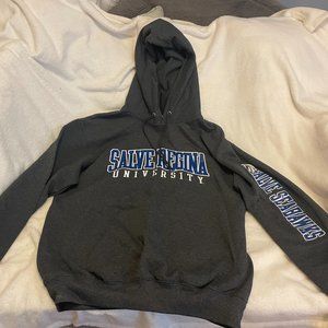 Salve Regina University Champion Dark Gray Hooded Sweatshirt. Size Medium